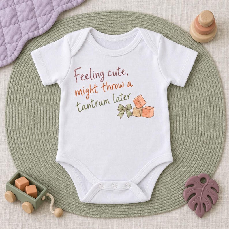 Feeling Cute, Might Throw a Tantrum Later Kids T-shirt, Pastel Building ...