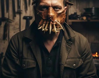 Leren monstertandmasker, post-apocalyptisch kaakstuk