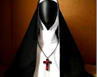 Valak nonnenkostuum, 3-delig. Complete outfit niet inbegrepen. Alleen het bovenstuk.