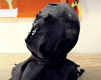 Fuel Sack Mask Gritty Texture Horror Hood Distressed Burlap