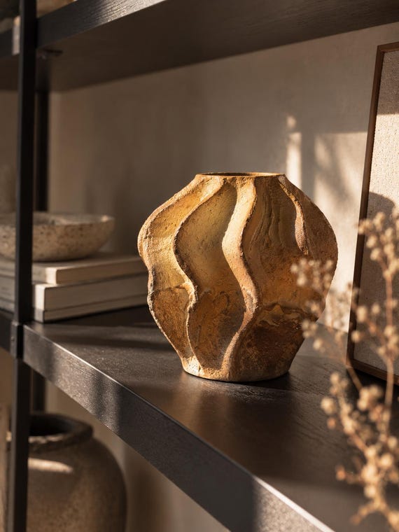 Stone-effect ceramic vase