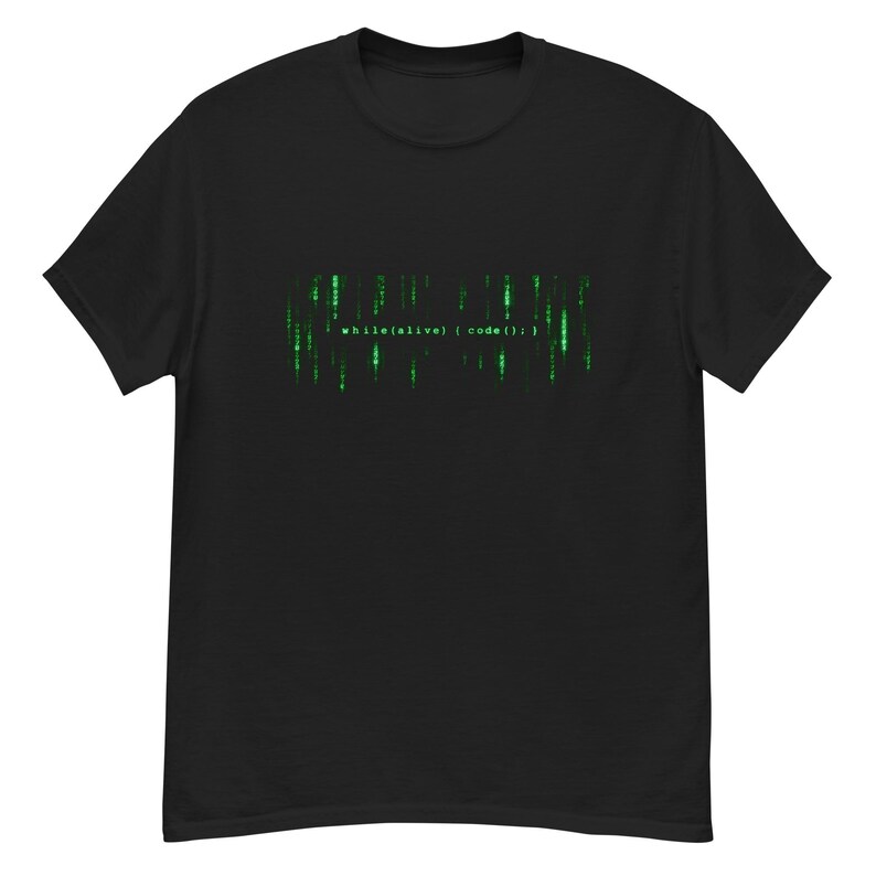 while(alive) { code(); } - Humour développeur, pluie de code