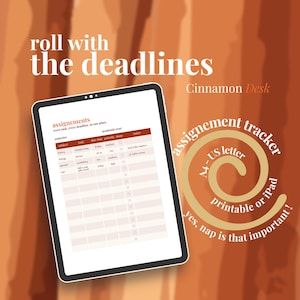 Printable Assignement Tracker, Homework Planner PDF for College & High School Students, A4 + US letter, Goodnotes iPad Planner