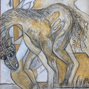 Horse  Original oil painting- Fine Art- Modern-Contemporary-Home Decor- Abstract Expressionist