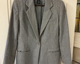 Blazer vintage de lana y cachemira Land's End, gris, talla 6, hecho en EE. UU. Office Siren Academia Core