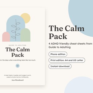 Calm Pack: Nervous System Reset and Big Feelings Cheat Sheets, ADHD Friendly PDF