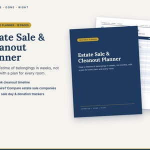 Estate Sale Planner Printable | House Cleanout Checklist | Downsizing Sale Pricing Worksheet & Donation Tracker | Moving Parents PDF