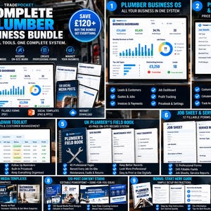 Klempner-Businesspaket | Klempner-Business-Tabelle, Auftragsformulare, Preisrechner & Marketing-Toolkit