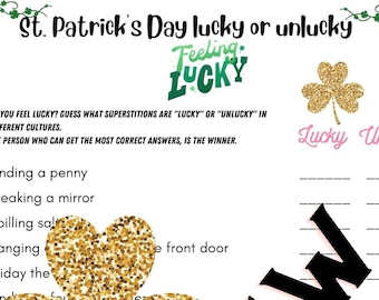 St. Patrick's Day Lucky or Unlucky game/ Guess what's lucky and what unlucky in different cultures