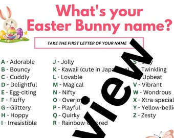 What's your Easter Bunny name? - Easter Day Activity for all Ages