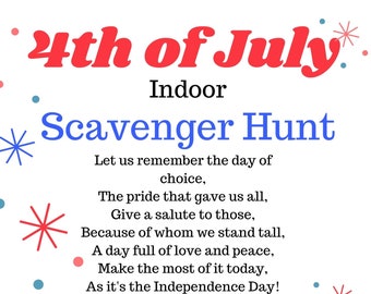 4th of July Scavenger Hunt Riddles: Independence Day Game (PDF)