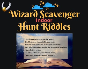 Wizard Scavenger Hunt Riddles - 12 rhyming clues