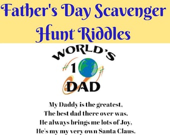 Father S Day Scavenger Hunt Riddles With Best Dad Etsy