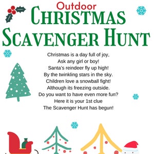 Outdoor Merry Christmas Scavenger Hunt Riddles/clues Gift - Etsy Hong Kong