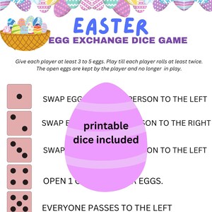Easter Egg Exchange Dice Game: Printable Party Game (PDF)
