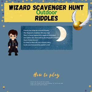 Outdoor Wizard Scavenger Hunt Riddles - 12 rhyming clues