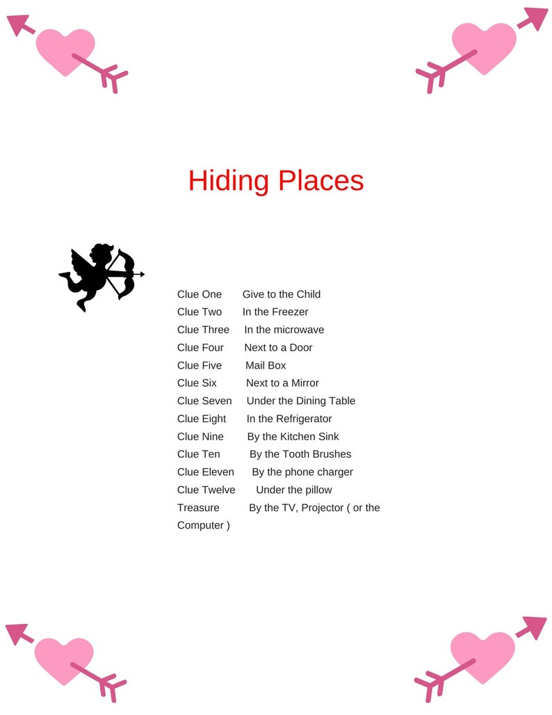 Valentines Day Scavenger Hunt Rhyming Clues | Etsy
