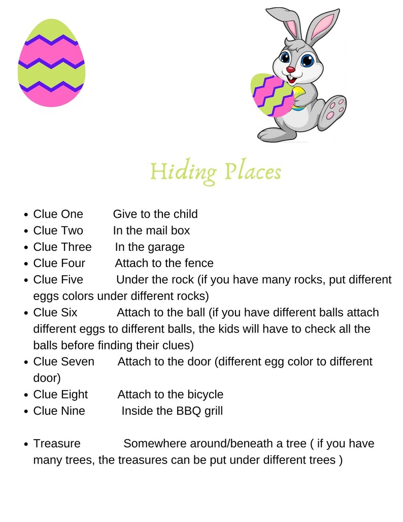 Easter Backyard Scavenger Hunt Riddles for 2 to 4 kids/ Siblings Scavenger Hunt/ Outdoor Easter Treasure Hunt image 6