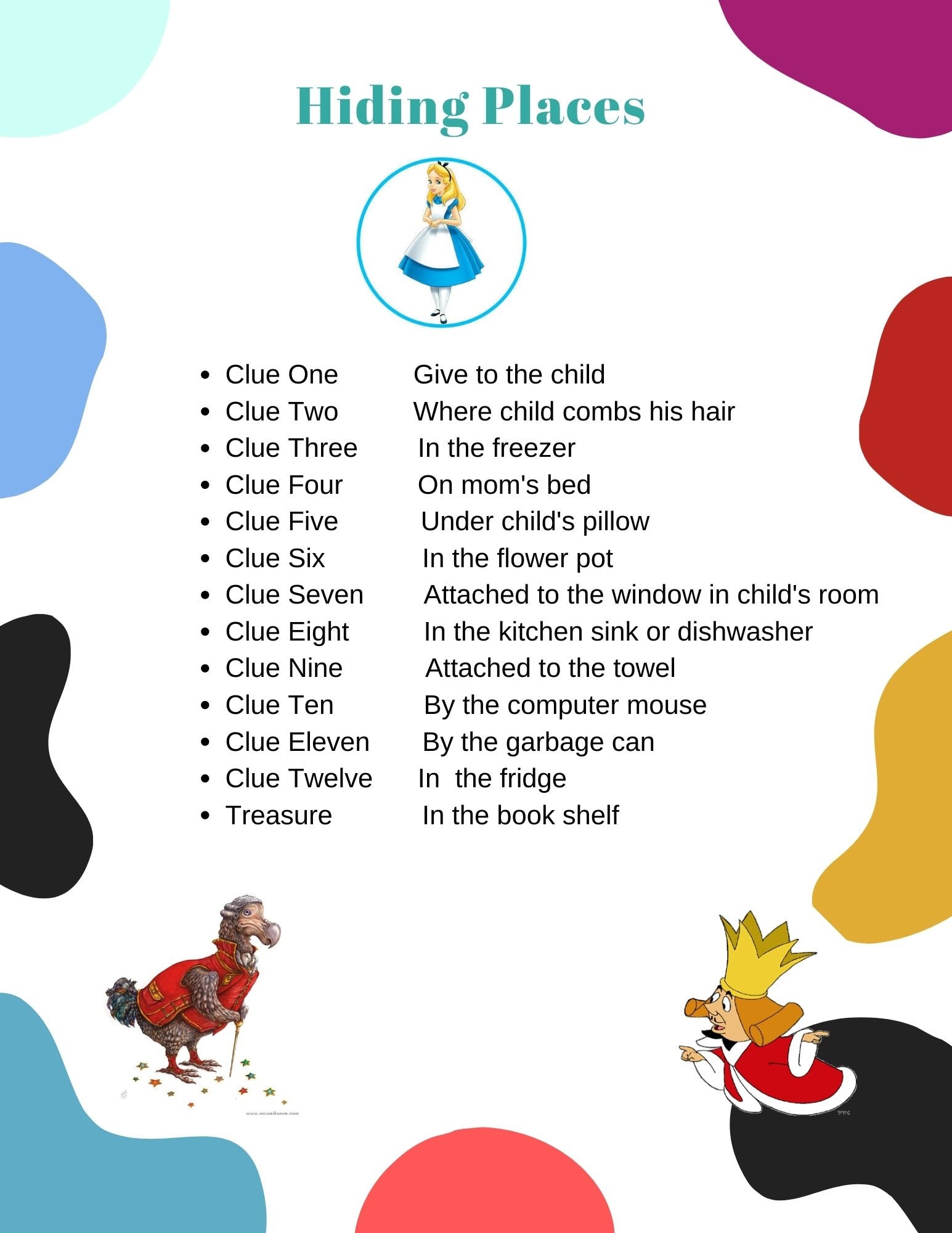 Alice in Wonderland Scavenger Hunt Riddles - Etsy