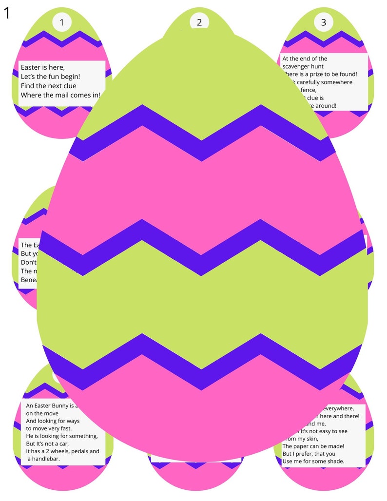 Easter Backyard Scavenger Hunt Riddles for 2 to 4 kids/ Siblings Scavenger Hunt/ Outdoor Easter Treasure Hunt image 2