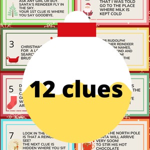 Indoor Merry Christmas Scavenger Hunt Riddles/Clues gift search 12 clues image 2