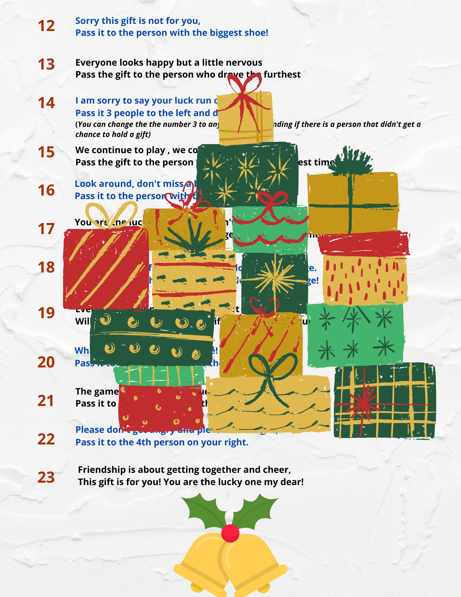 Pass the GIFT Christmas Party Game, Secret Santa Game birthday, Friends