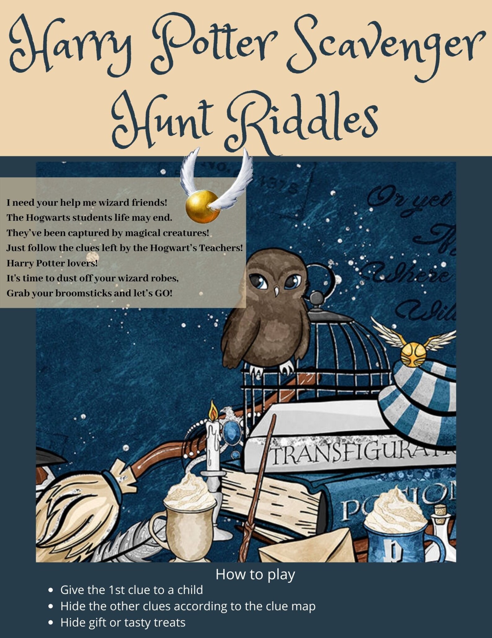 Harry Potter Scavenger Hunt Riddles 12 Rhyming Clues Etsy Canada