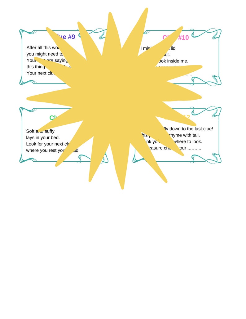 Indoor Scavenger Hunt Clues and Riddles 12 Rhyming Clues Etsy