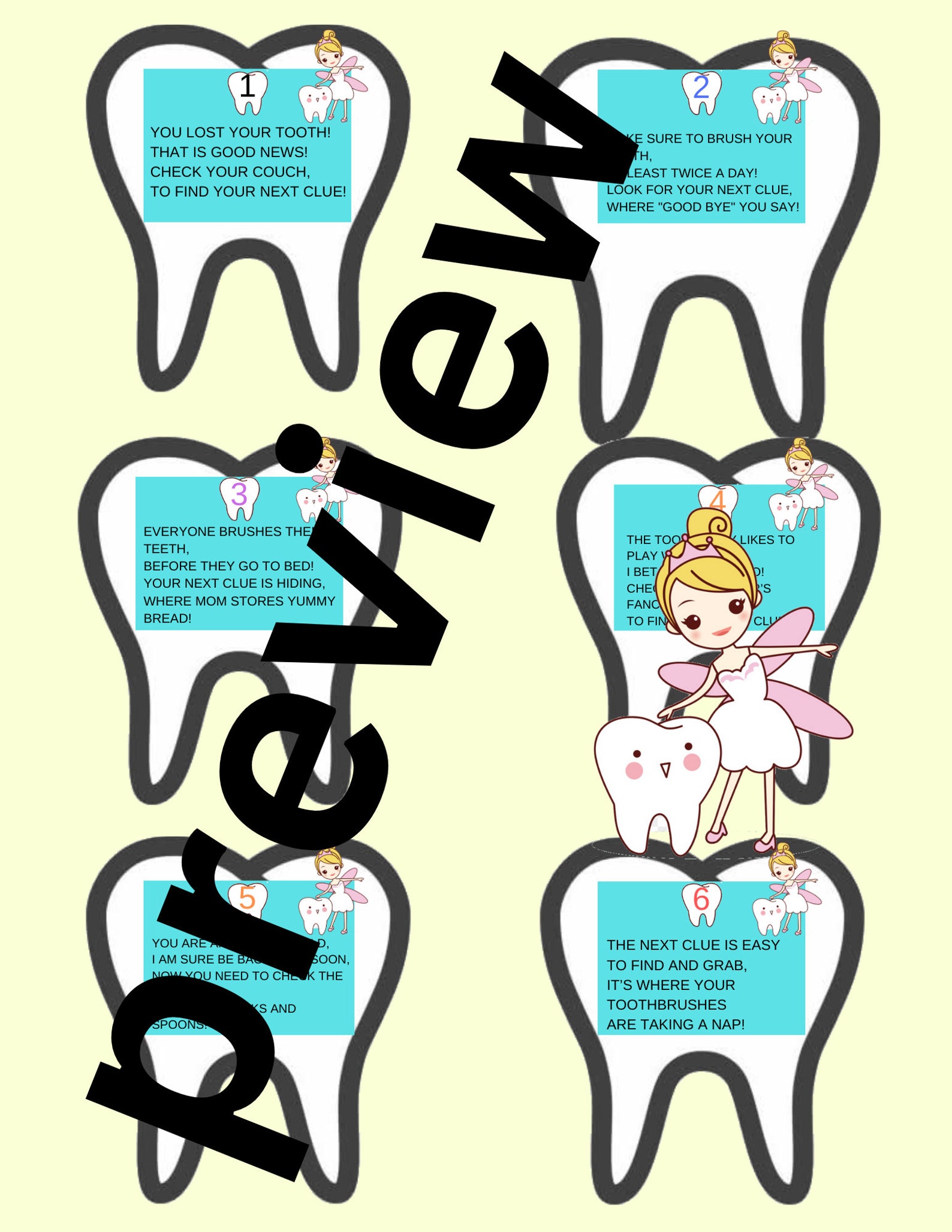 The Tooth Fairy Present Scavenger Hunt Riddles - Etsy