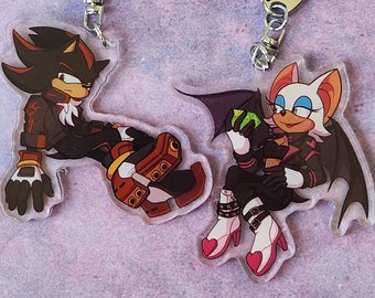 Shadow Hedgehog Rouge Bat 2.5" Acrylic Charm