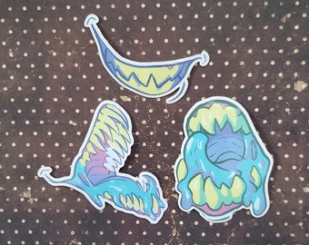 Monster Mouths ~3" Clear Vinyl Stickers
