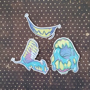 Monster Mouths ~3&quot; Clear Vinyl Stickers