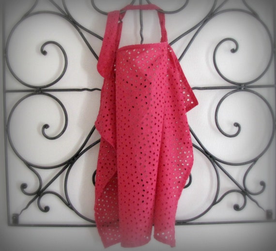 Items similar to Bright Pink Cotton Eyelet Nursing Cover on Etsy
