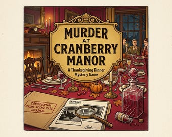 Thanksgiving Murder Mystery Game Printable 1920s Dinner Party Kit Friendsgiving Games Murder at Cranberry Manor 8-12 Players Host Can Play