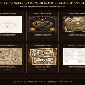 Clockmaker's Workshop Escape Room Kit, Brass Cipher Wheel, 60-Minute Mystery Game (Digital Download) image 2