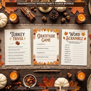 Thanksgiving Dinner Party Games Bundle, 12 Friendsgiving Activities (PDF Download)