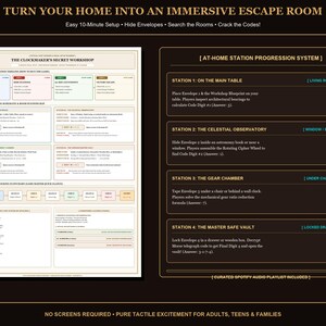 Clockmaker's Workshop Escape Room Kit, Brass Cipher Wheel, 60-Minute Mystery Game (Digital Download) image 3