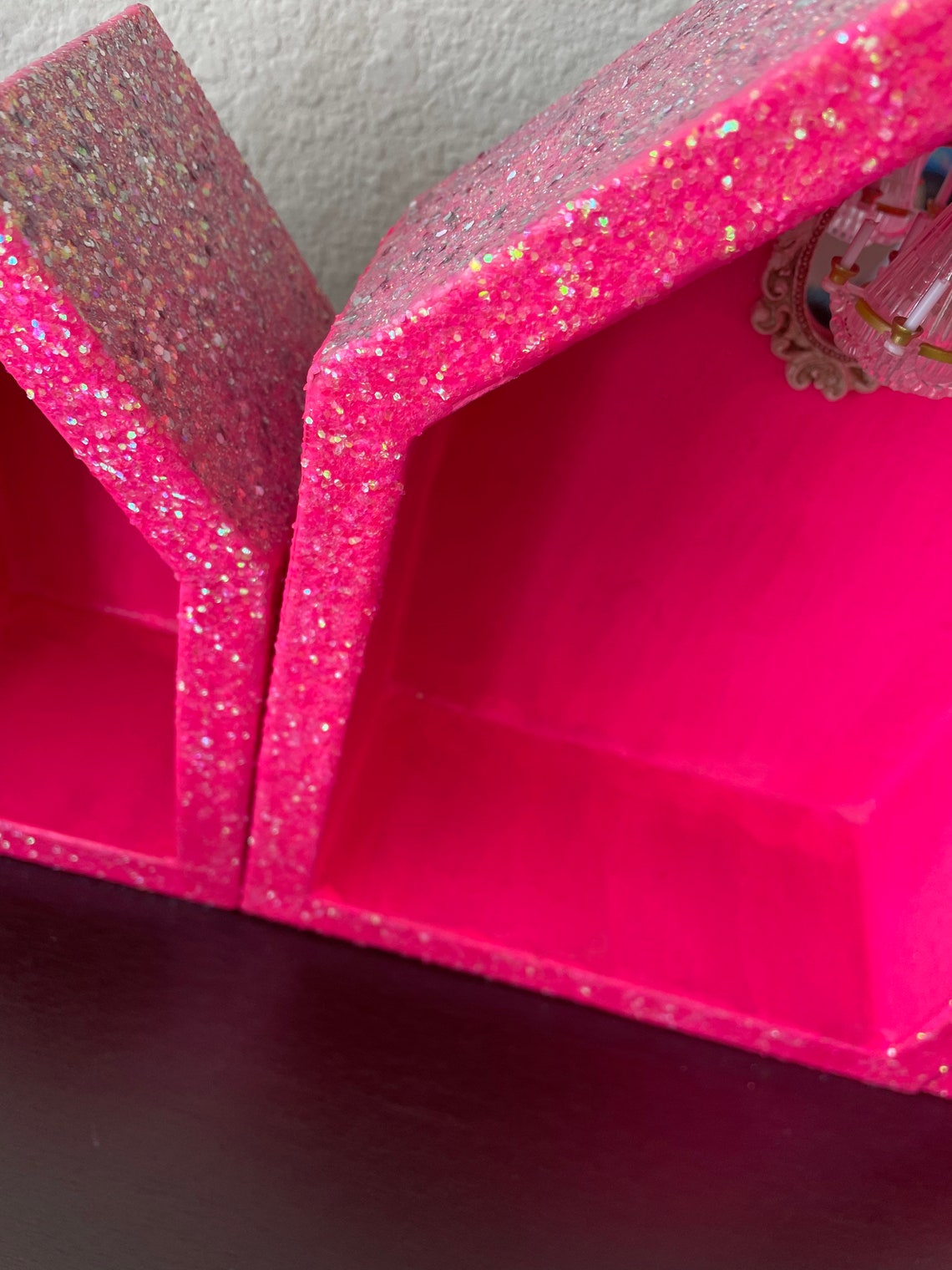 Glitter bling house curio shelves glam storage Etsy