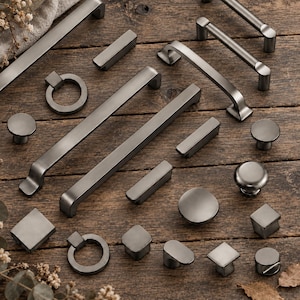 Modern Cabinet Hardware, Matte Black Drawer Pull, Minimalist Cabinet Handle