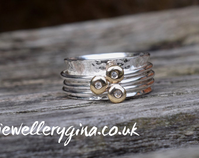 Diamond Set Spinning Rings Etsy