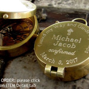 Baptism Gift Engraved Compass Boy Baptism Gift baby Baptism Gift Confirmation Gifts for Boy or Girl Personalized Compass Compass Godmother