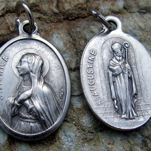 St. Monica, St Monica, Saint Monica, Saint Augustine,  St Monica Necklace, Patron Saint Charm, Made in Italy