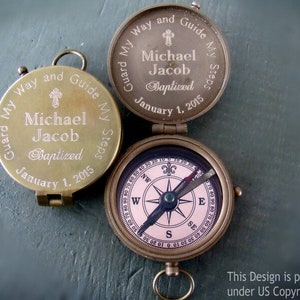 Baptism Gift Engraved Compass Boy Baptism Gift baby Baptism Gift Confirmation Gifts for Boy or Girl Personalized Compass Compass Godmother