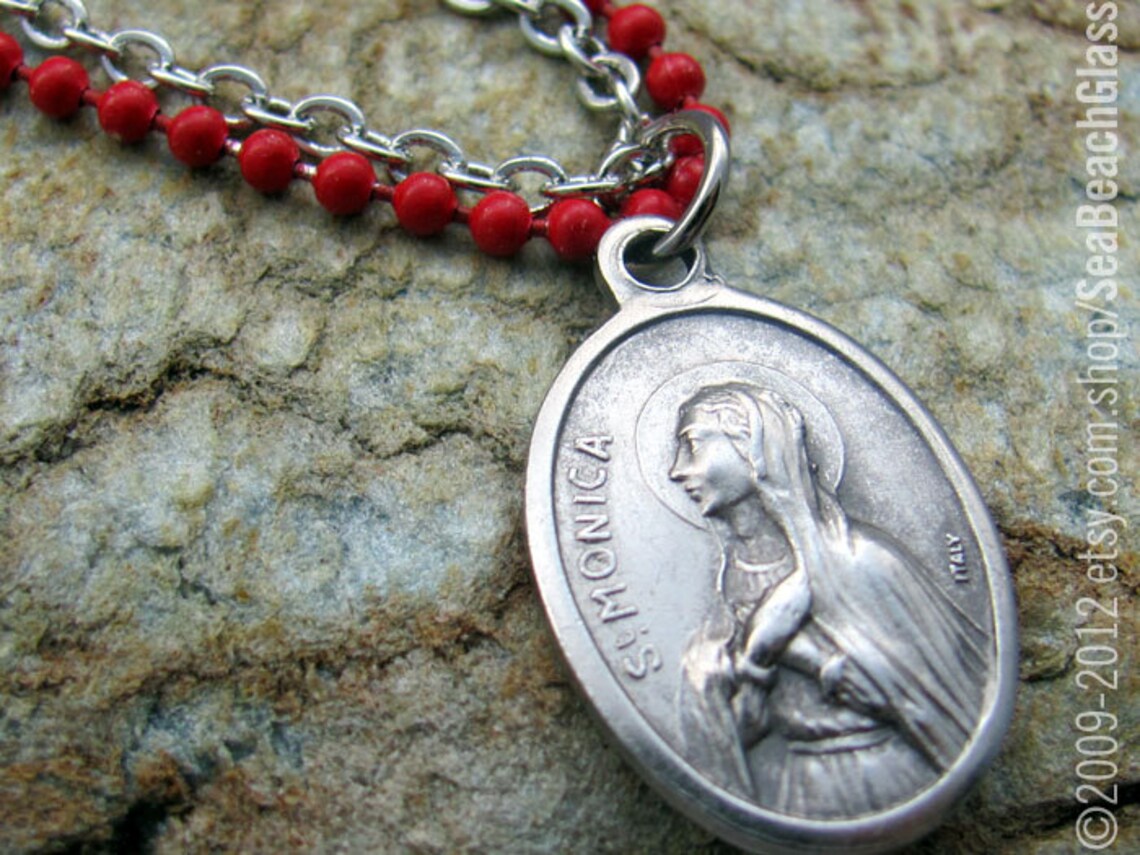 Saint Monica Necklace St Monica Pendant Charm St. Monica Etsy Norway