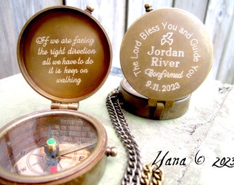 Baptism Gift, Engraved Compass, Boy Baptism Gift, Confirmation Gifts for Boy or Girl, Personalized Compass, Compass