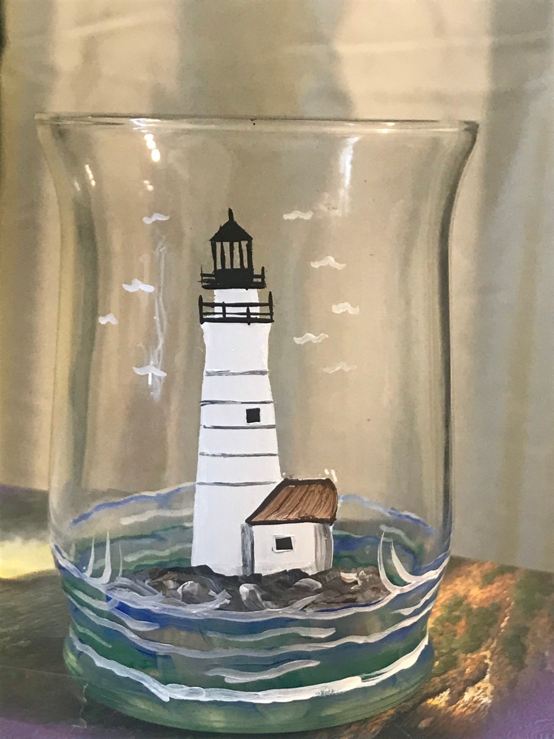Lighthouse Candle With LED Tealight. Etsy