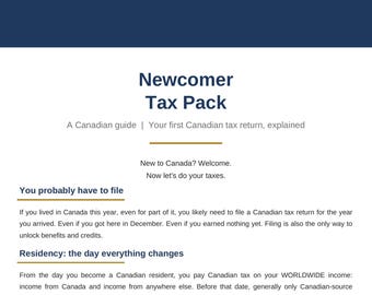 Steuerleitfaden für Neuankömmlinge in Kanada – Erste Steuererklärung, Aufenthaltsgenehmigung, Sozialleistungen (PDF)
