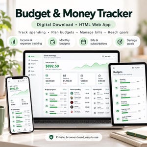 App per il monitoraggio del budget, applicazione web HTML per bollette, spese e rimborso dei debiti.