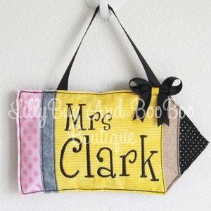 Pencil Door Hanger...ITH Embroidery Design