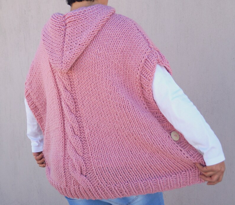 Hand knit sweater,Plus size hoodie sweater,Women sweater,Chunky sweater,Oversized sweater,Maternity,Christmas gift,Cable knit sweater